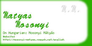matyas mosonyi business card