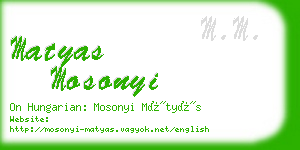 matyas mosonyi business card